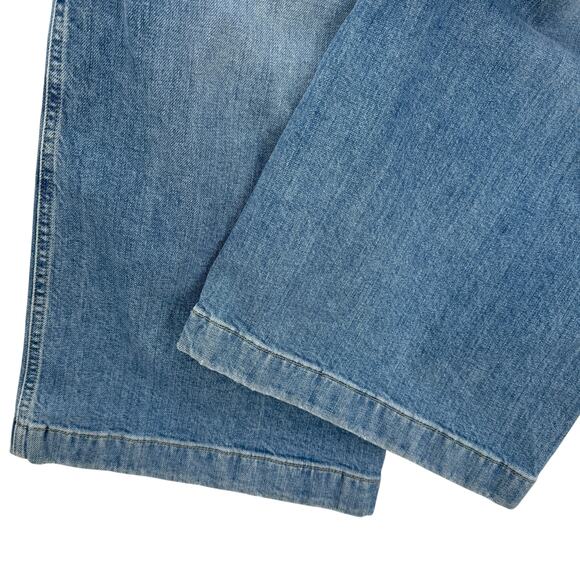 Closed Women's Aria Jeans Wide Flare Leg 32 High Waist Blue Patch Pocket Italy - Picture 7 of 12